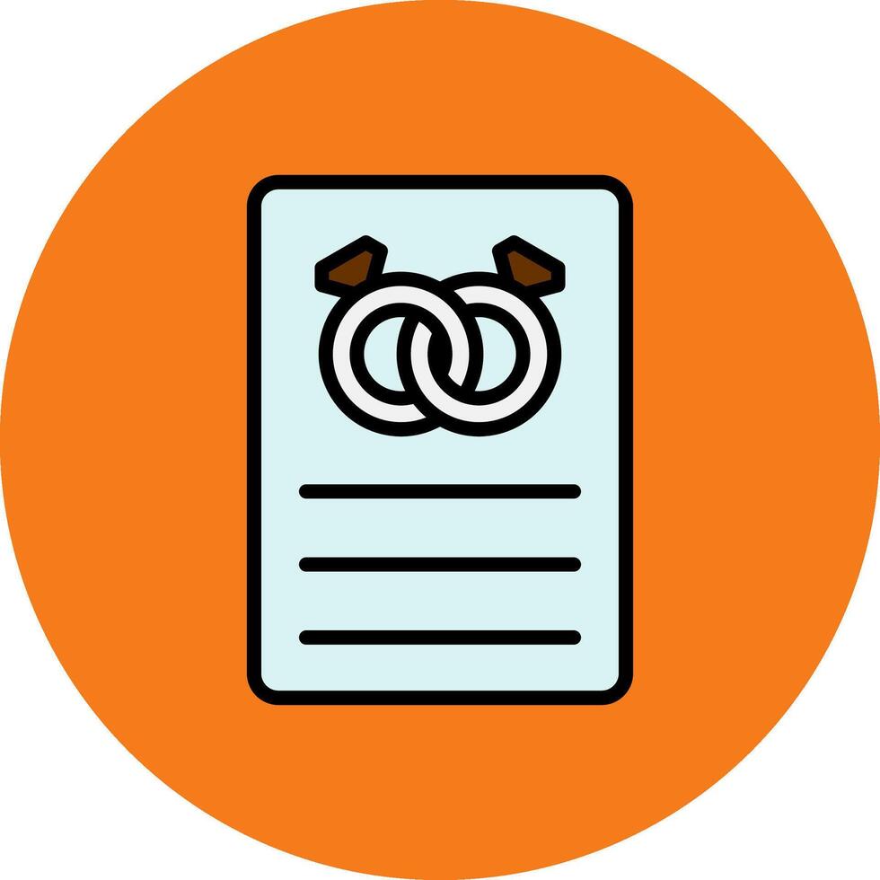 Wedding Card Filled Multi Circle Icon vector