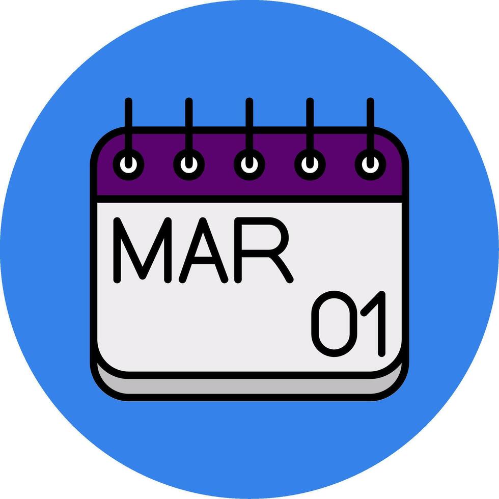 March Filled Multi Circle Icon vector