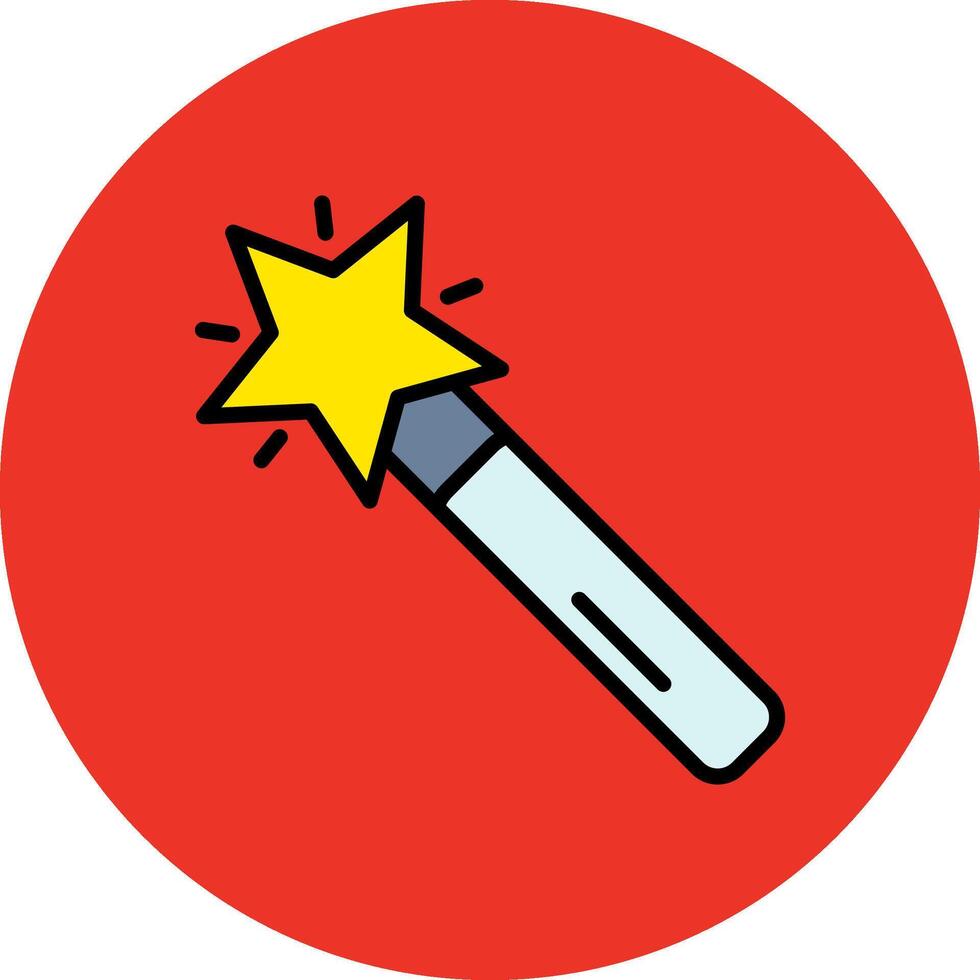 Magic Wand Filled Multi Circle Icon vector