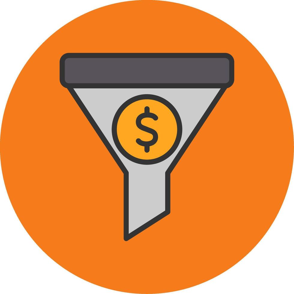 Sales Funnel Filled Multi Circle Icon vector
