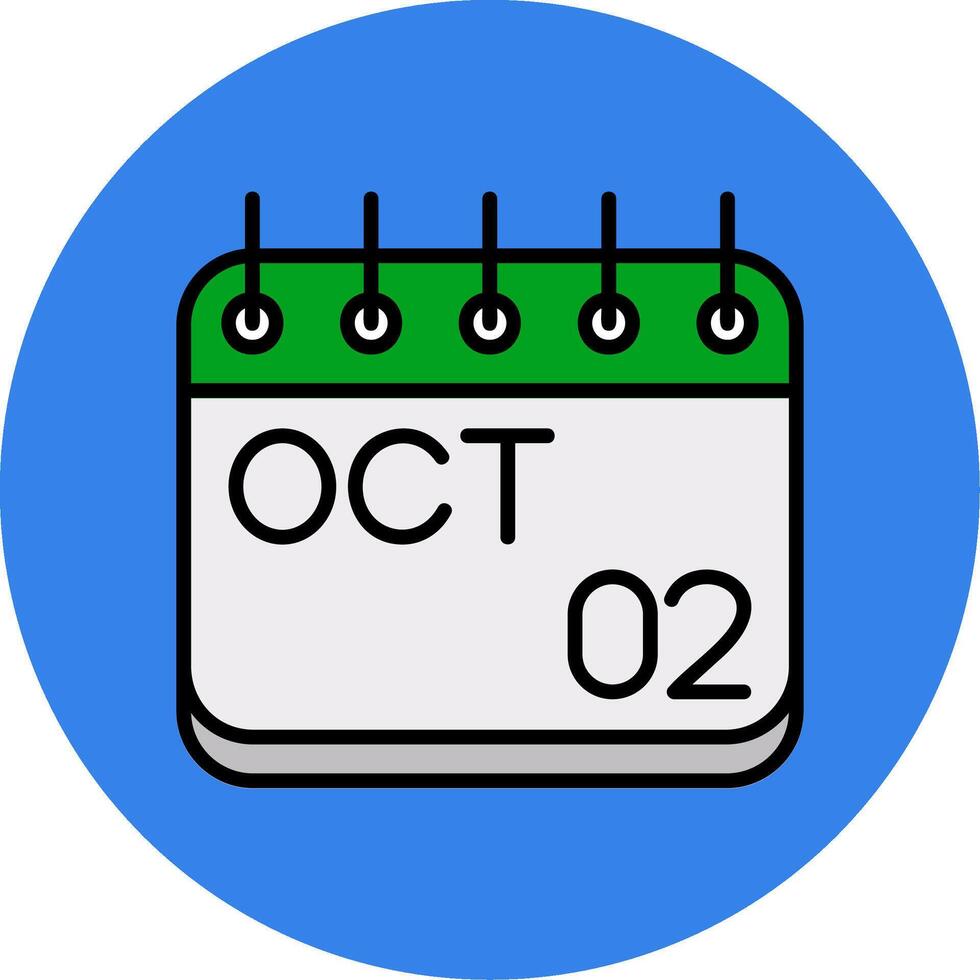October Filled Multi Circle Icon vector
