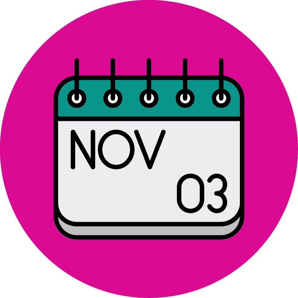 November Filled Multi Circle Icon vector