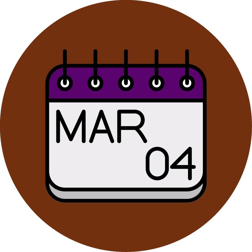 March Filled Multi Circle Icon vector
