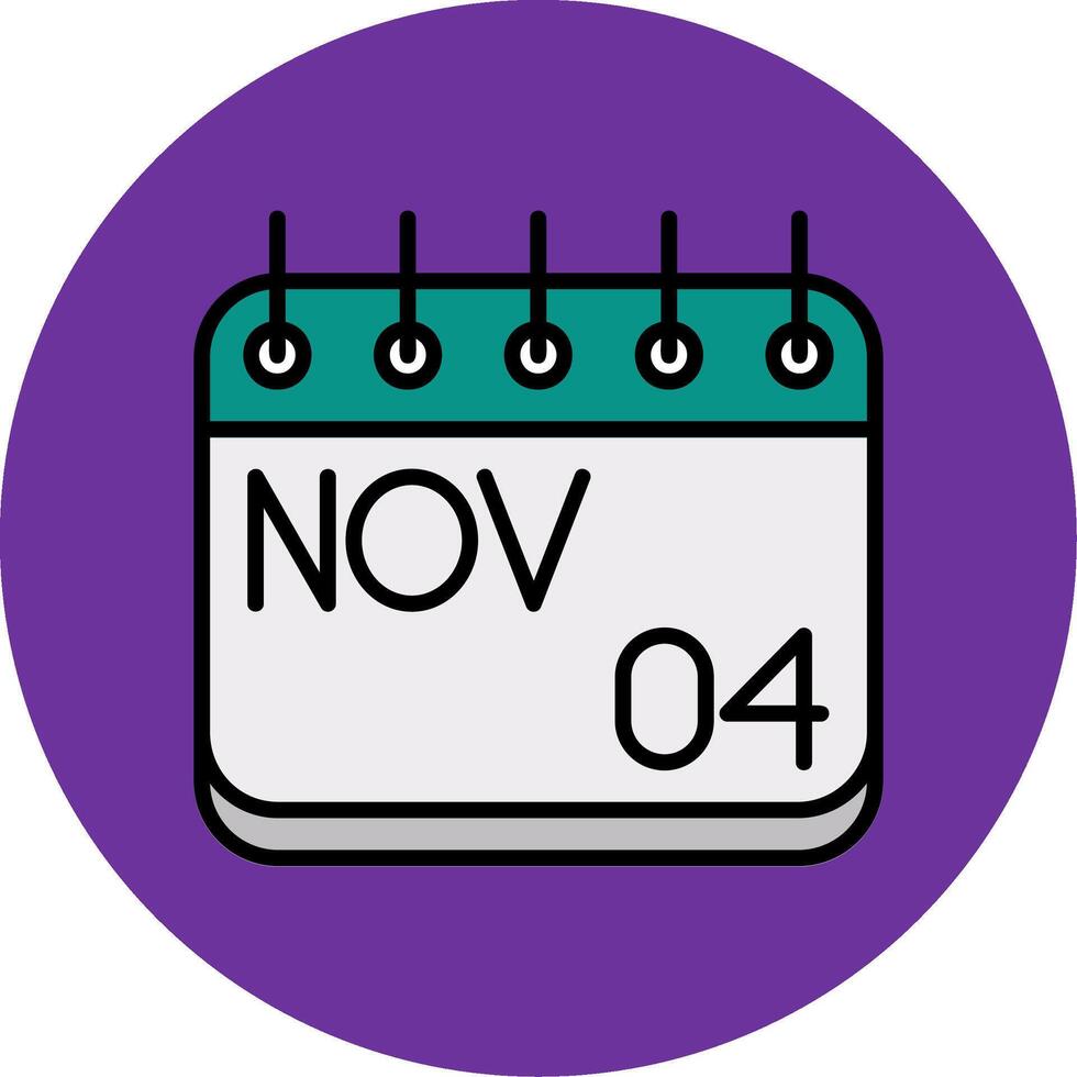 November Filled Multi Circle Icon vector