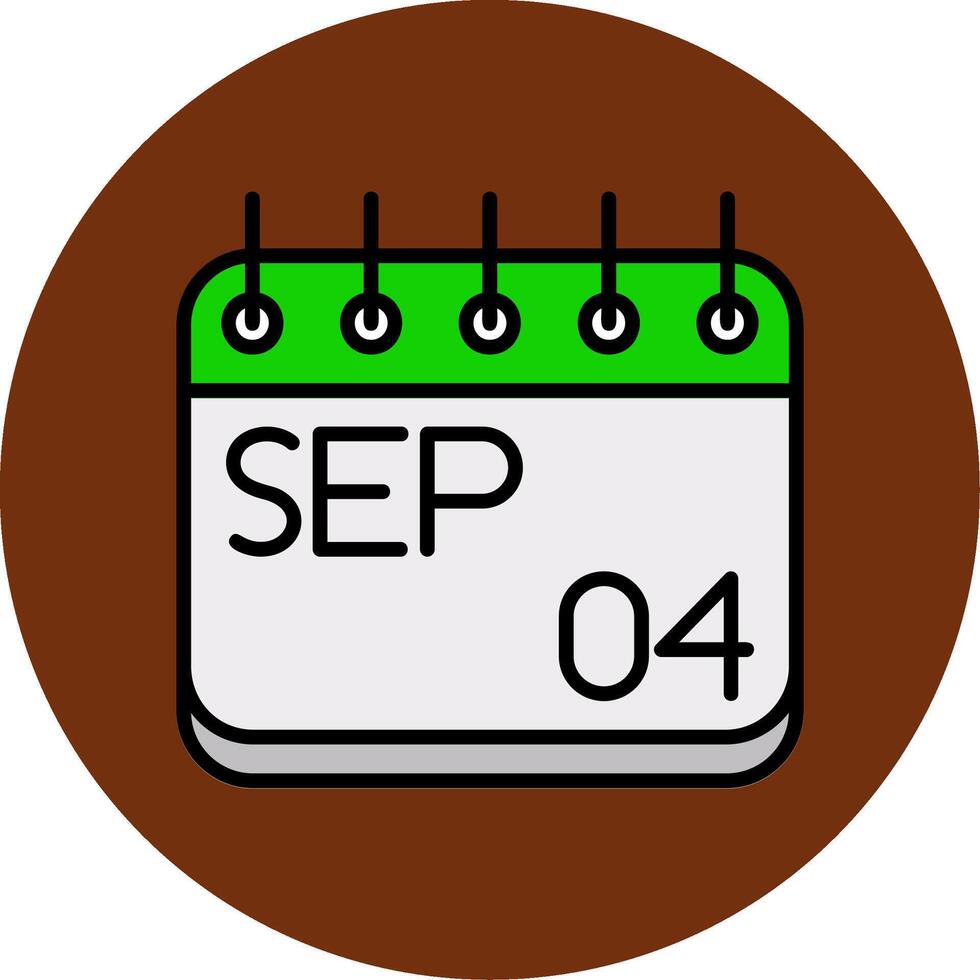 September Filled Multi Circle Icon vector