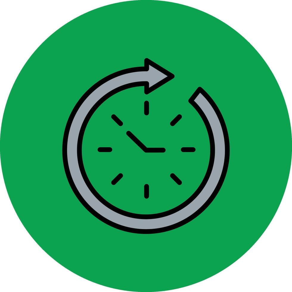 Time Management Filled Multi Circle Icon vector