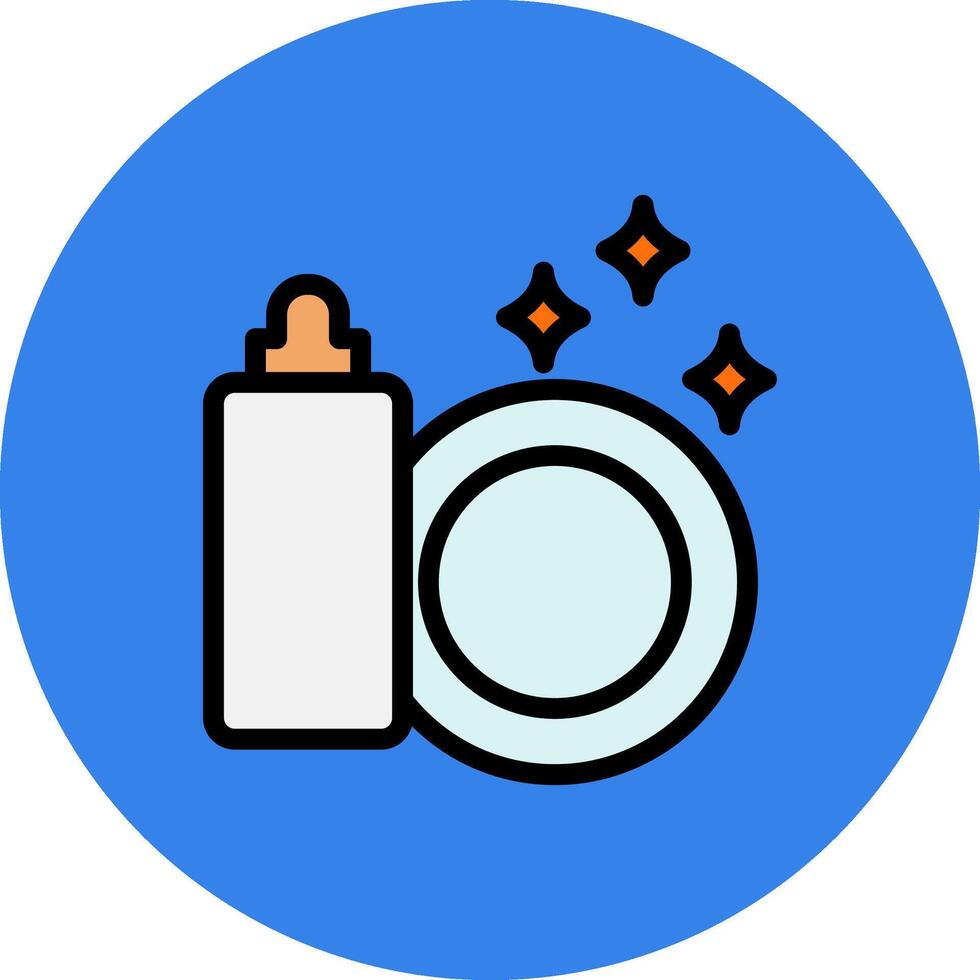 Dish Washing Filled Multi Circle Icon vector