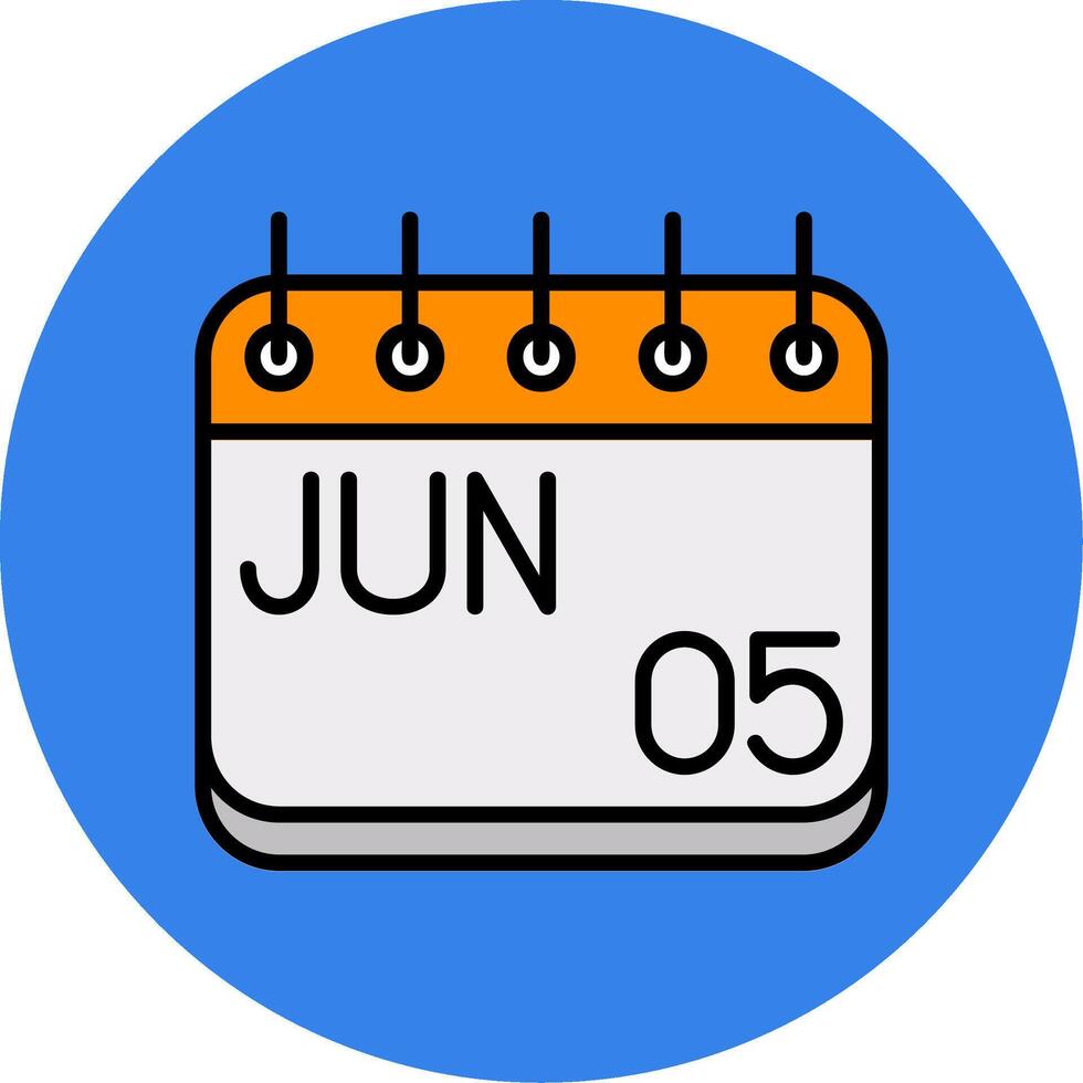 June Filled Multi Circle Icon vector