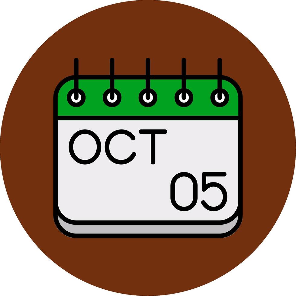 October Filled Multi Circle Icon vector