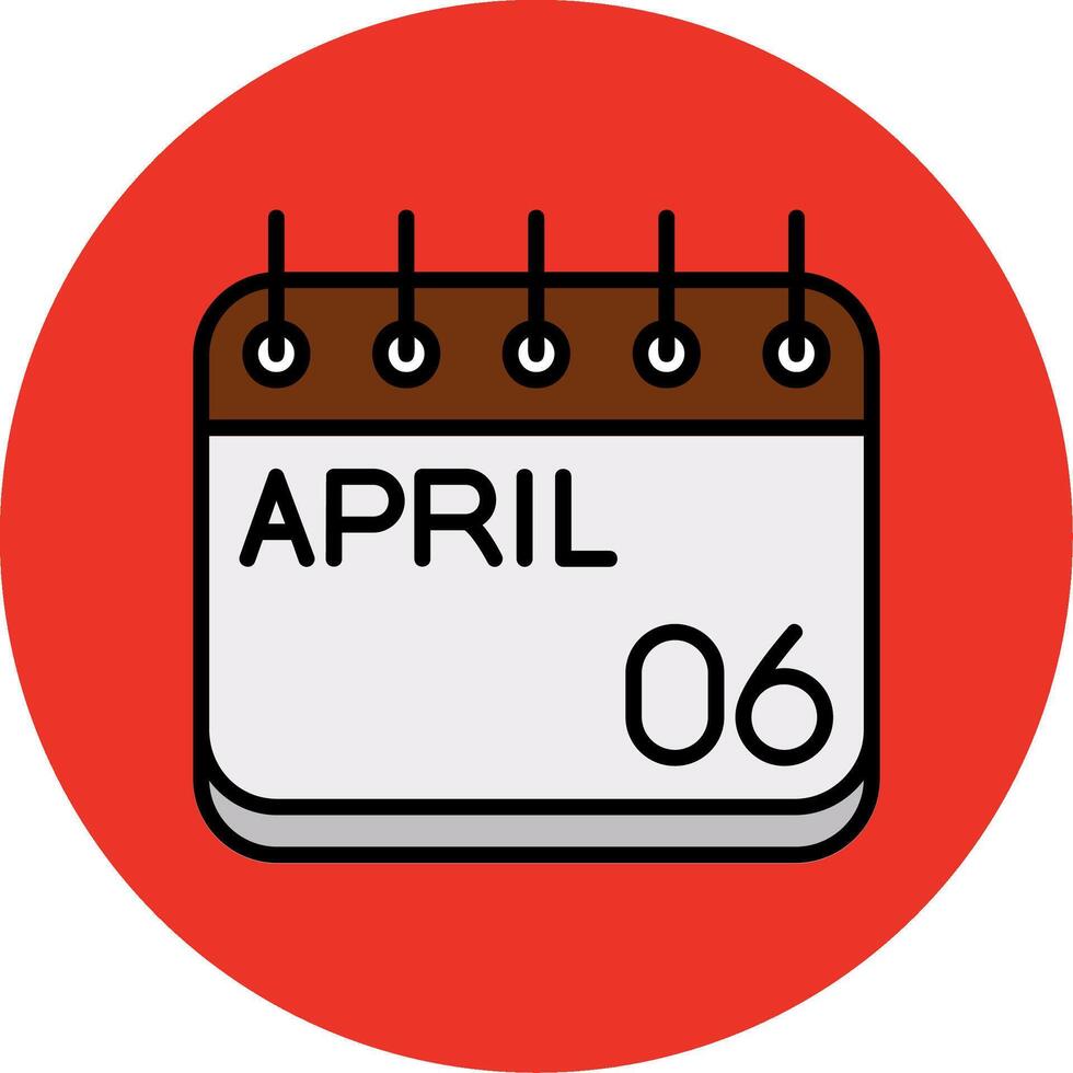 April Filled Multi Circle Icon vector