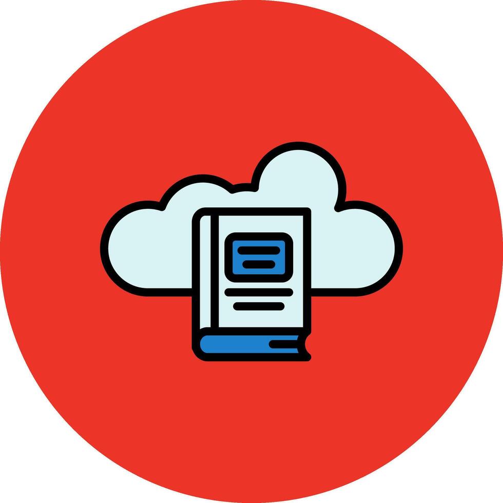 Cloud Learning Filled Multi Circle Icon vector