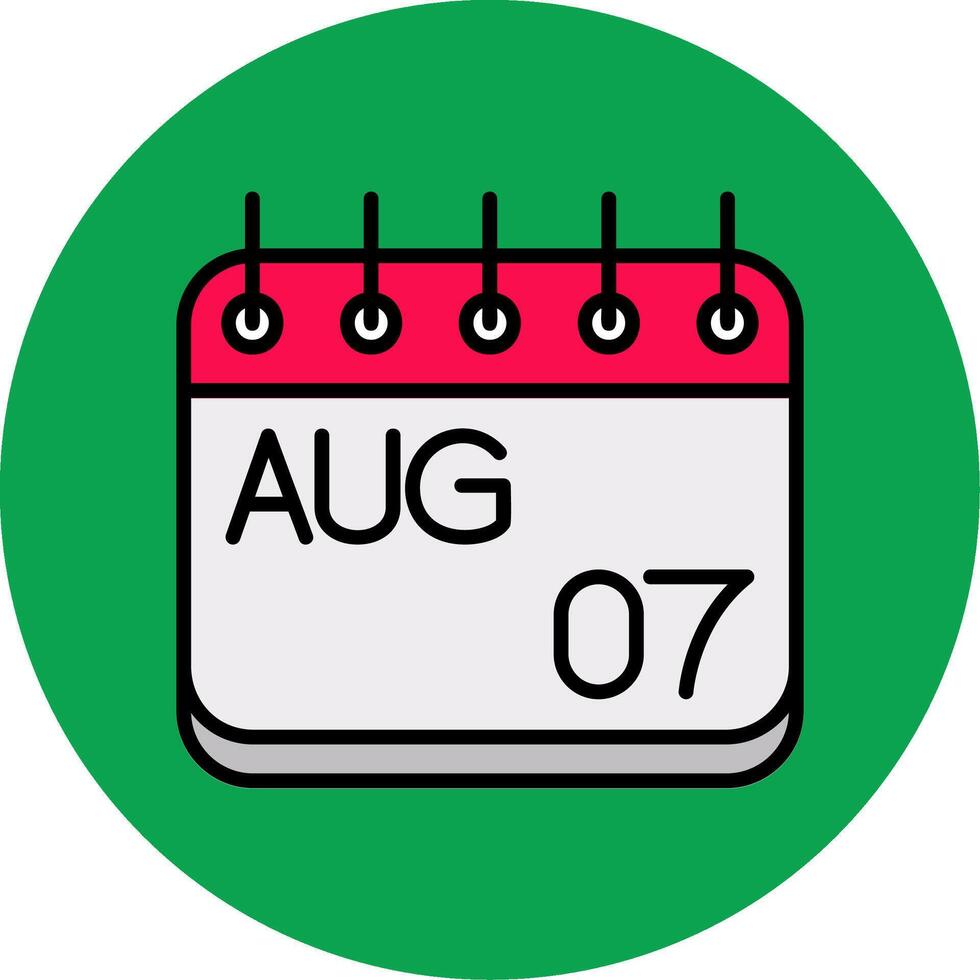 August Filled Multi Circle Icon vector