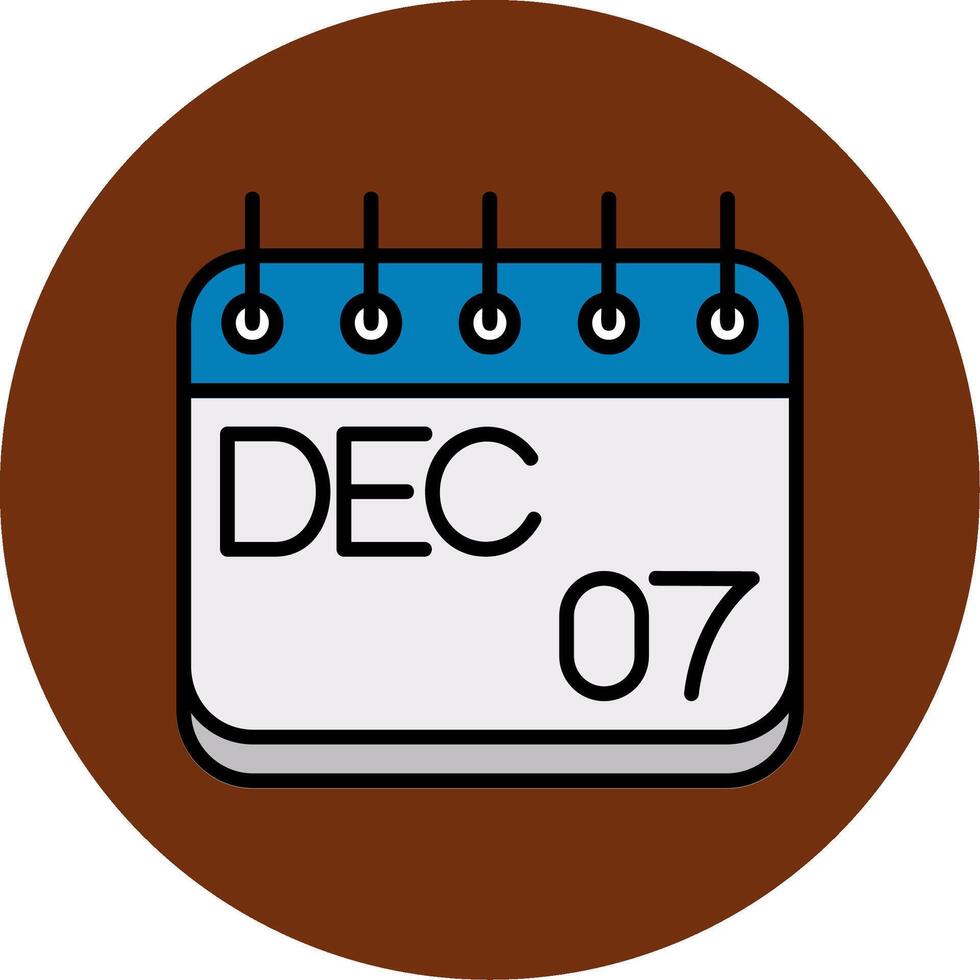 December Filled Multi Circle Icon vector