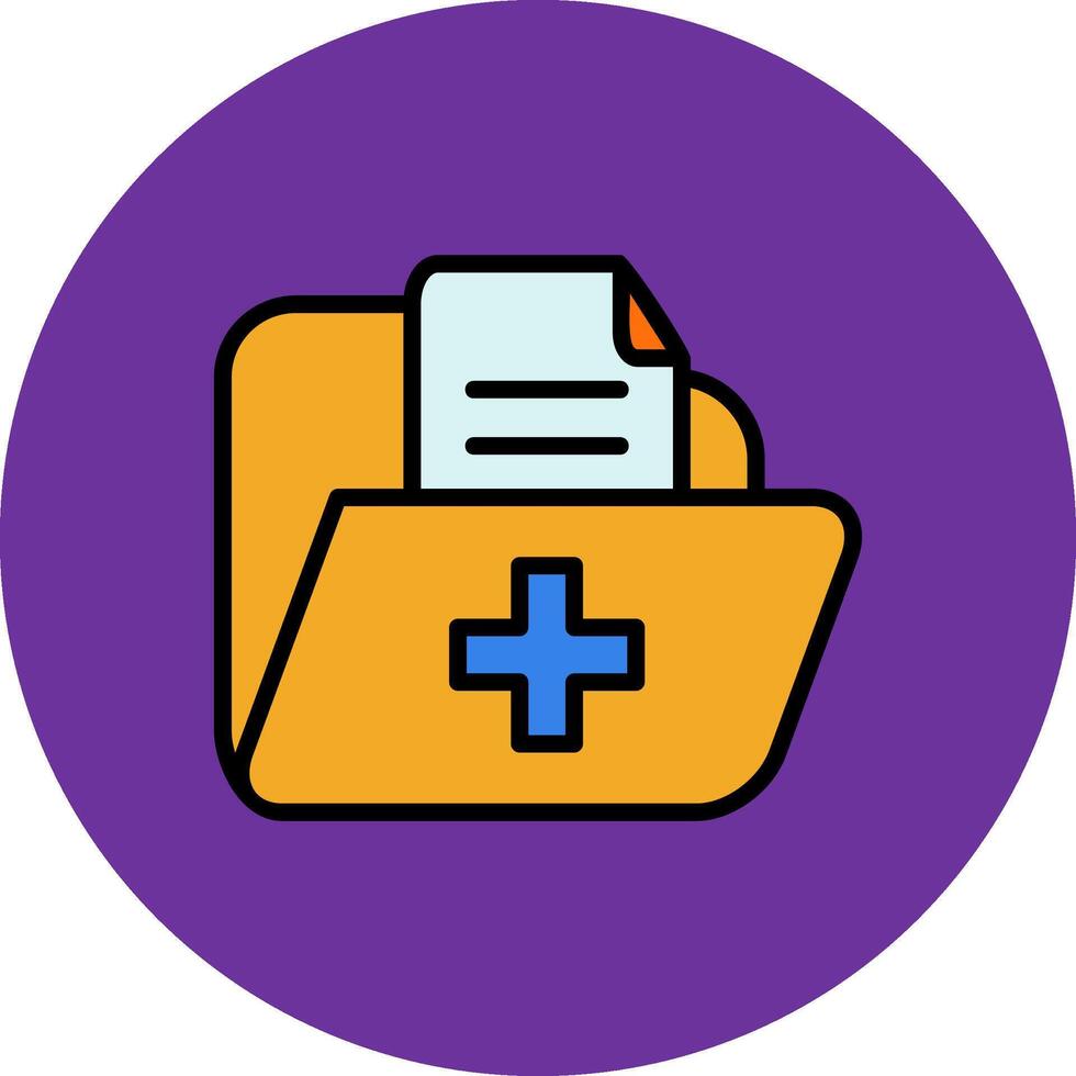 Medical Records Filled Multi Circle Icon vector