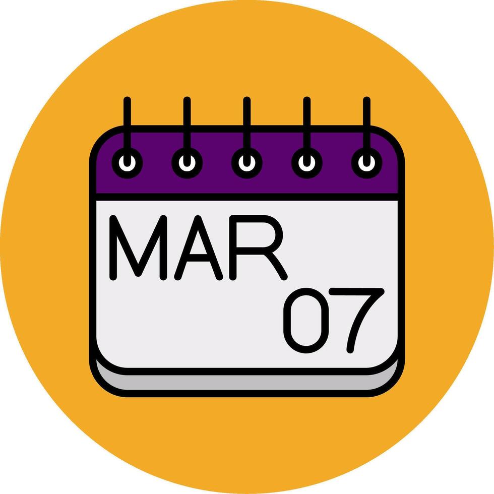 March Filled Multi Circle Icon vector