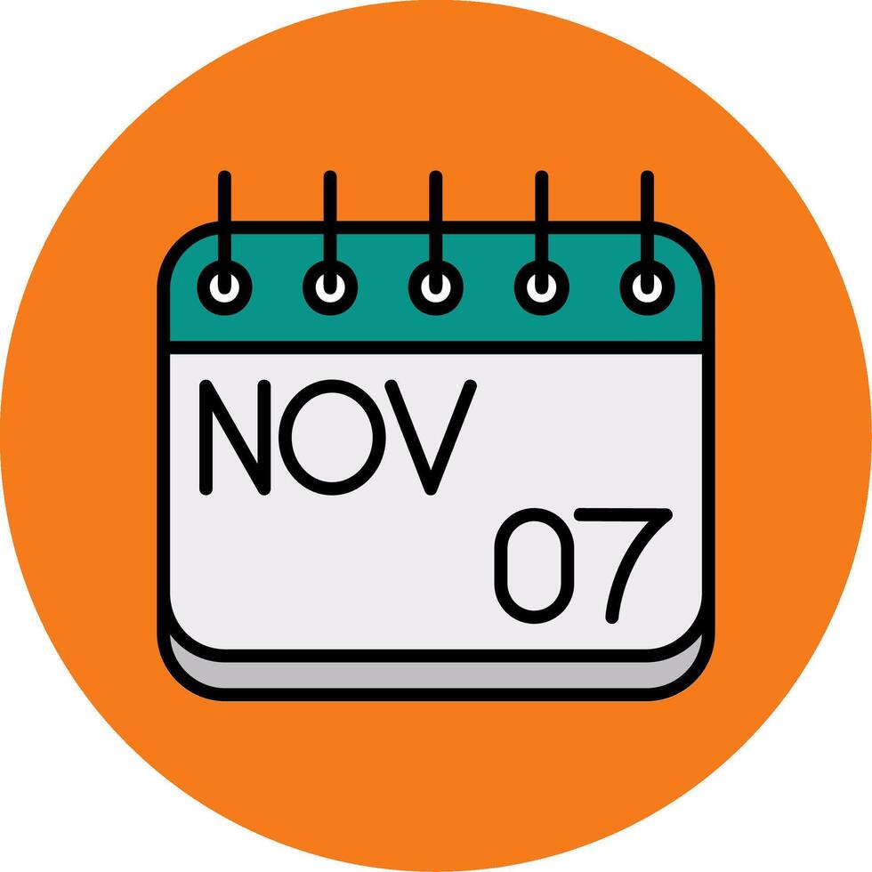 November Filled Multi Circle Icon vector