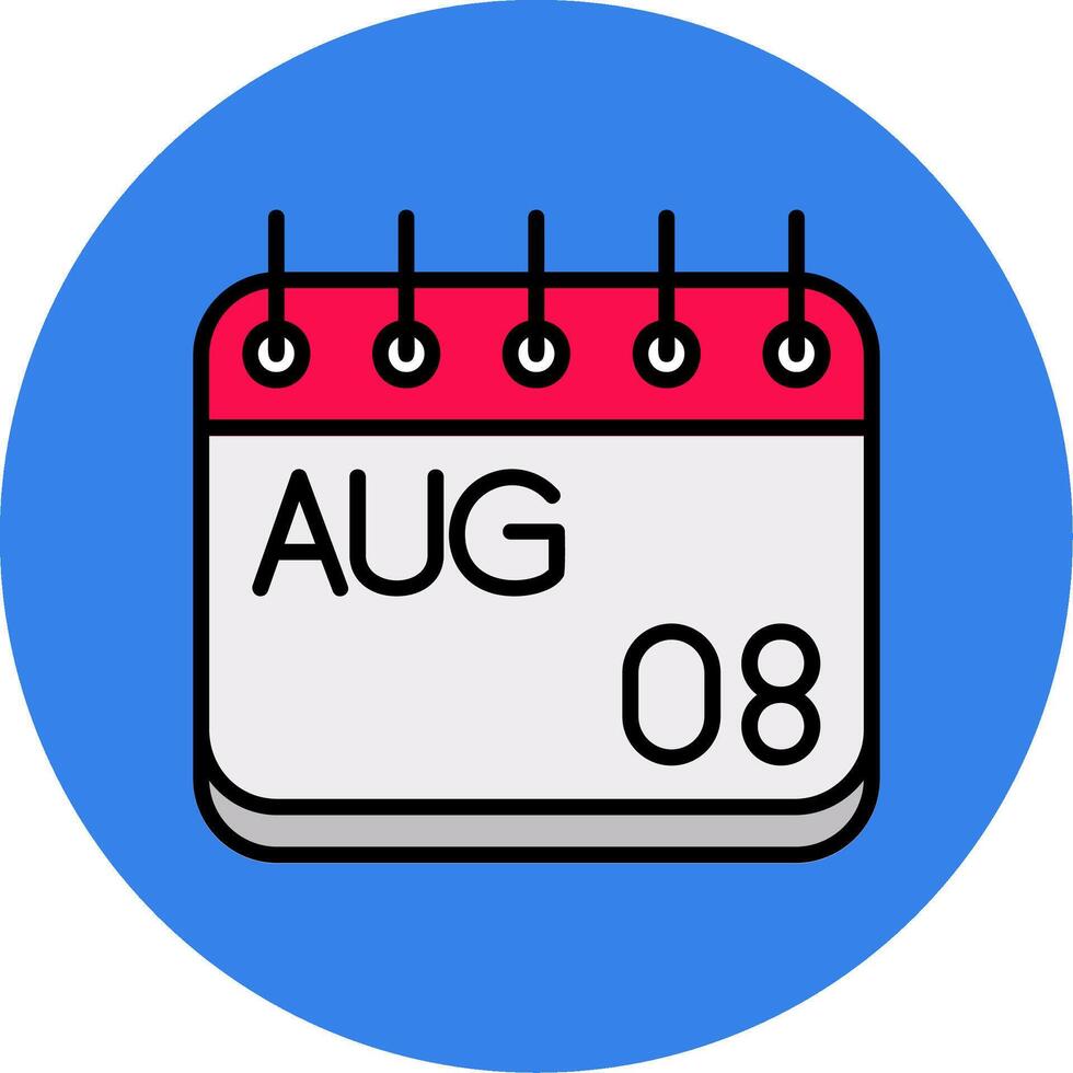 August Filled Multi Circle Icon vector