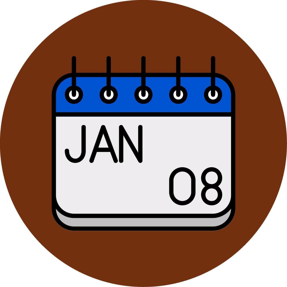 January Filled Multi Circle Icon vector
