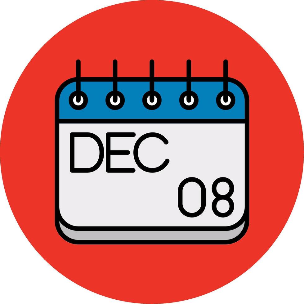 December Filled Multi Circle Icon vector
