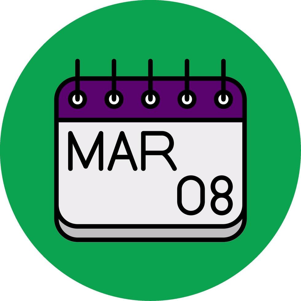 March Filled Multi Circle Icon vector