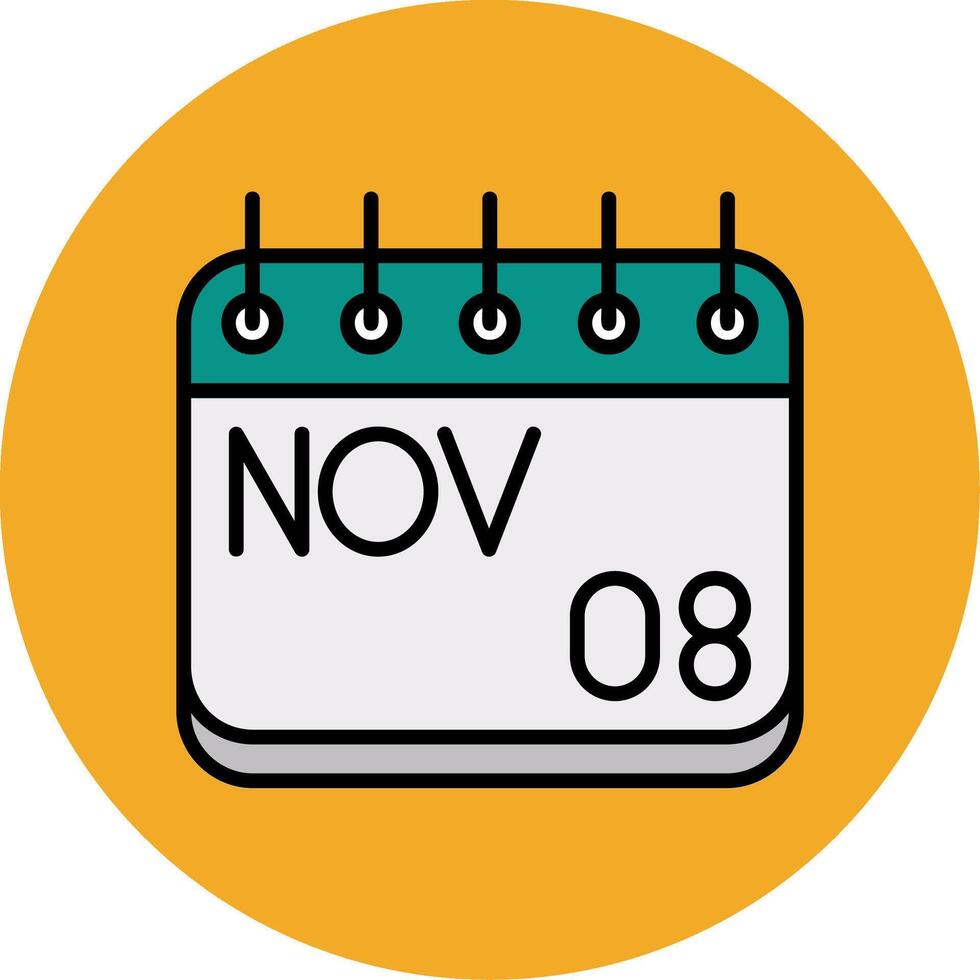 November Filled Multi Circle Icon vector