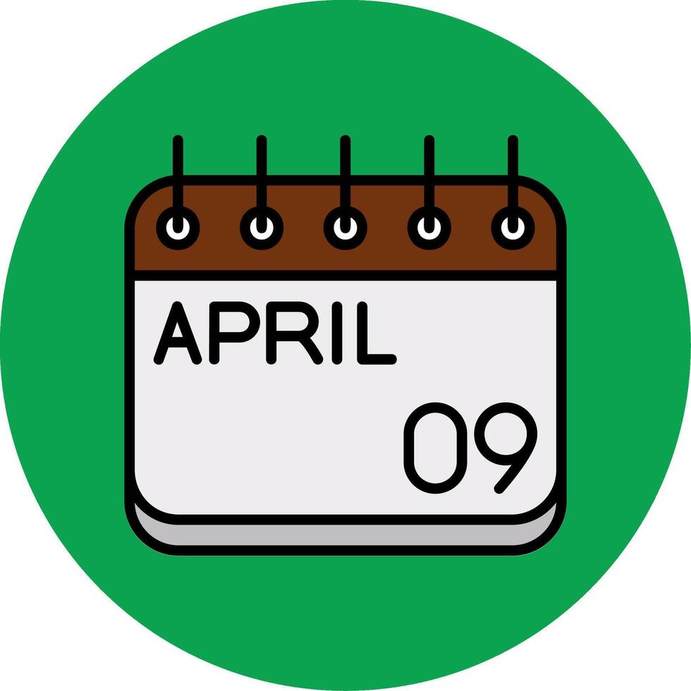 April Filled Multi Circle Icon vector