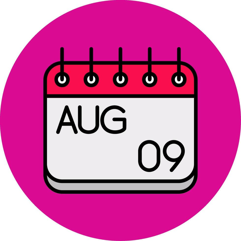 August Filled Multi Circle Icon vector