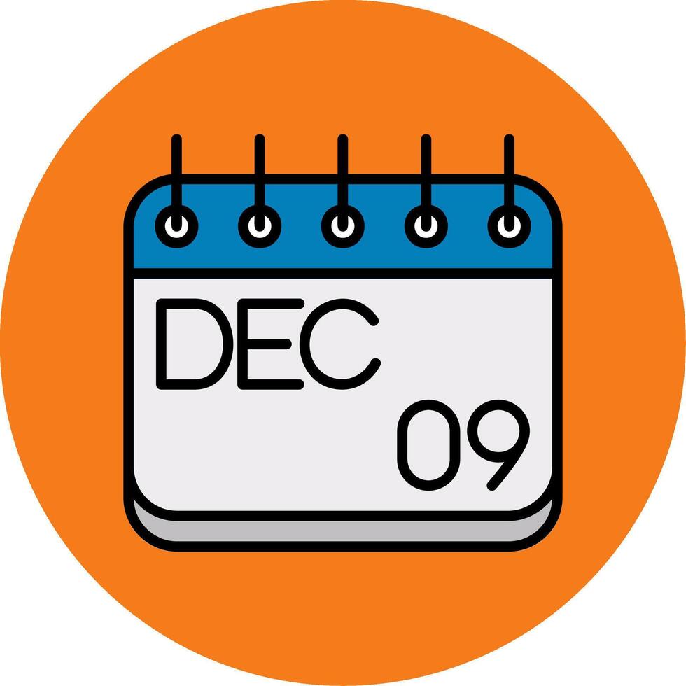 December Filled Multi Circle Icon vector