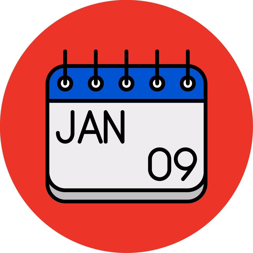 January Filled Multi Circle Icon vector