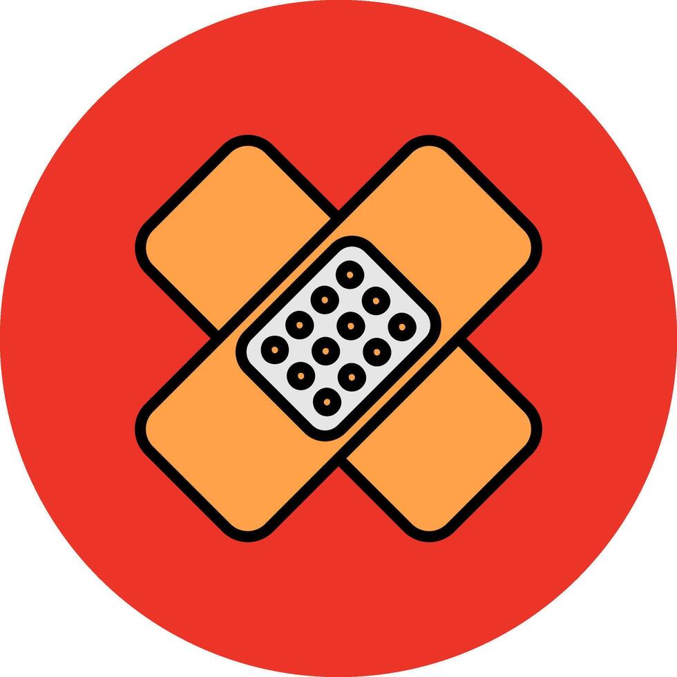 Band Aid Filled Multi Circle Icon vector