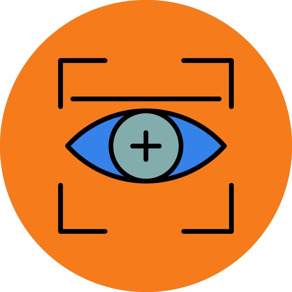 Eye Scan Filled Multi Circle Icon vector