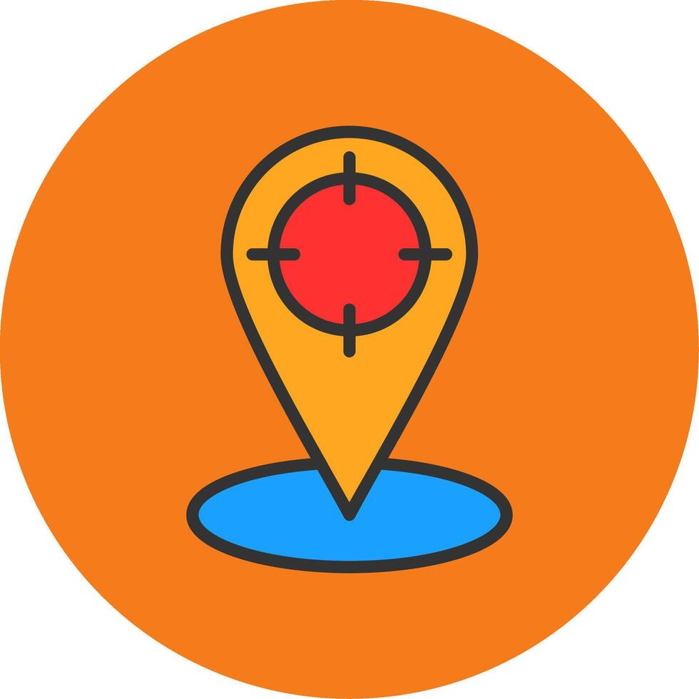 Location Marker Filled Multi Circle Icon vector