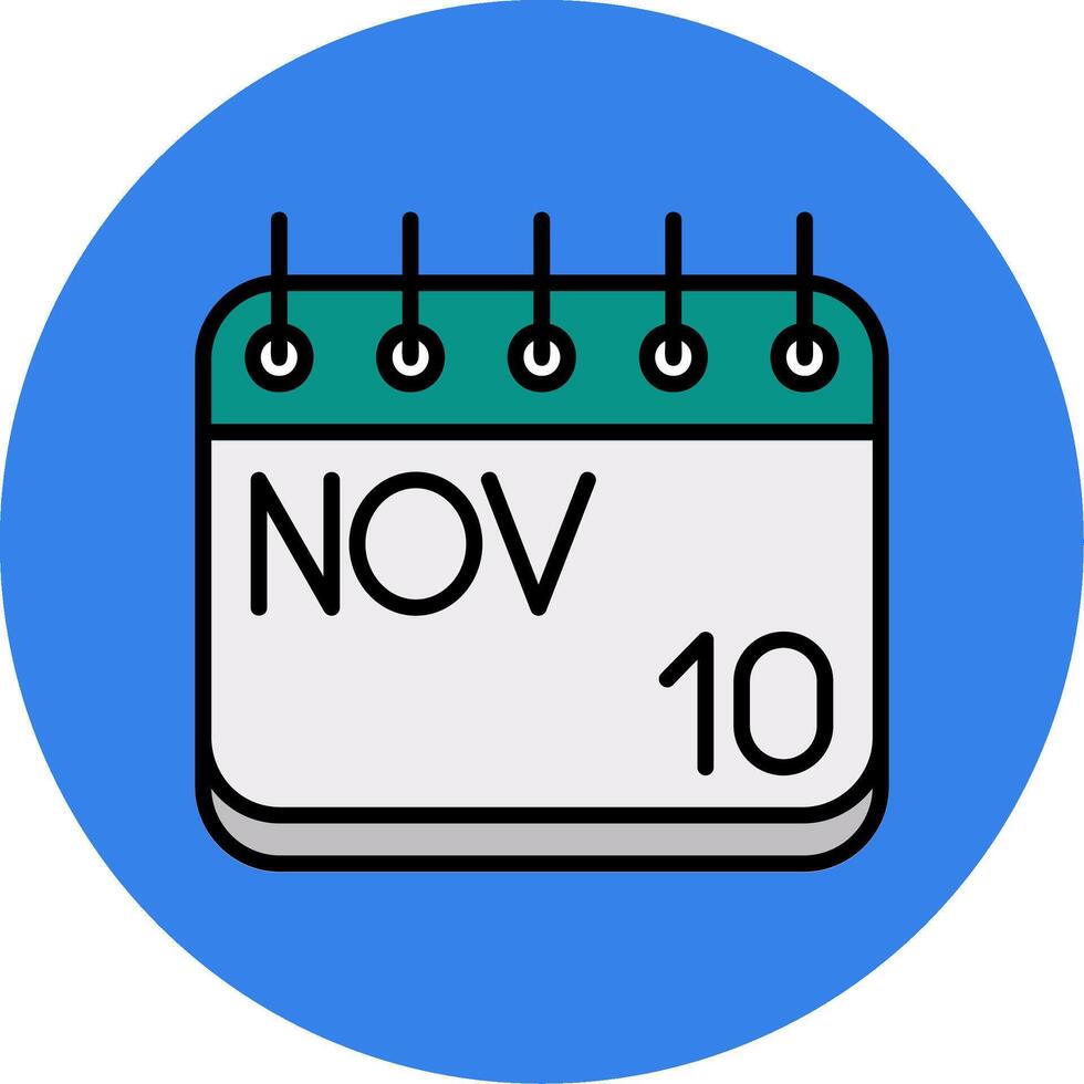 November Filled Multi Circle Icon vector