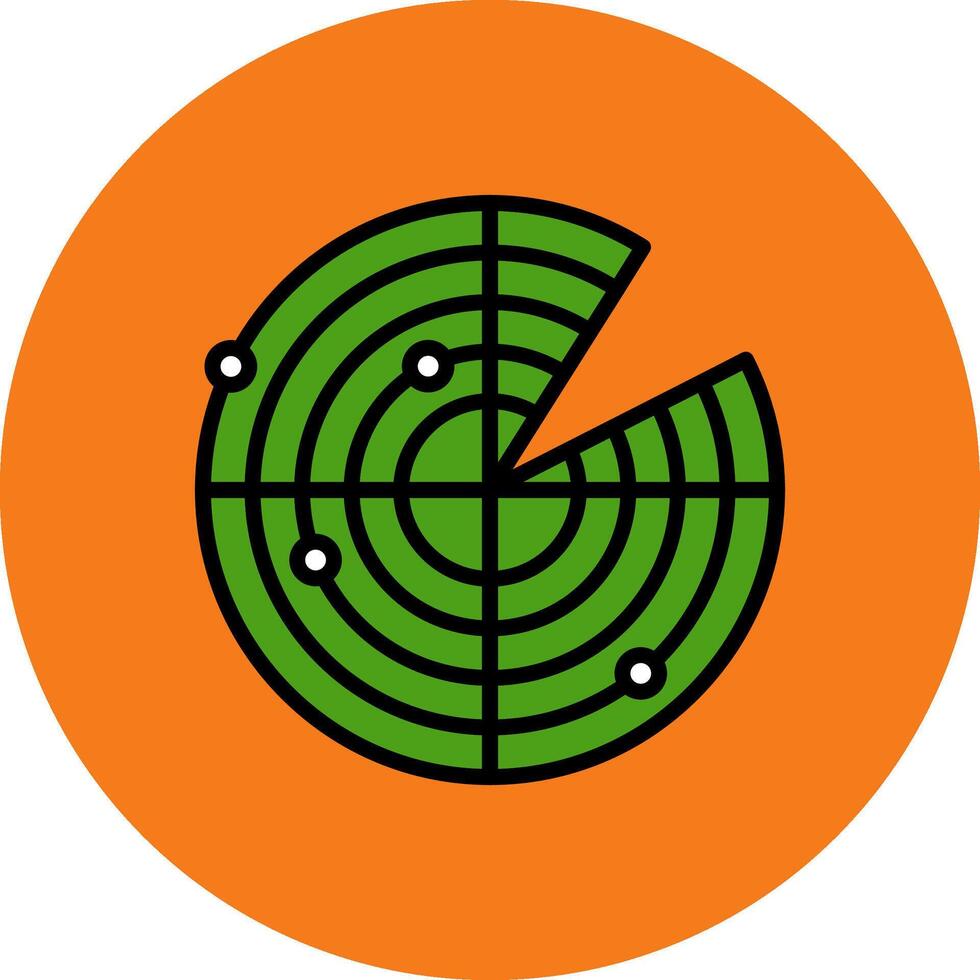 Radar Filled Multi Circle Icon vector