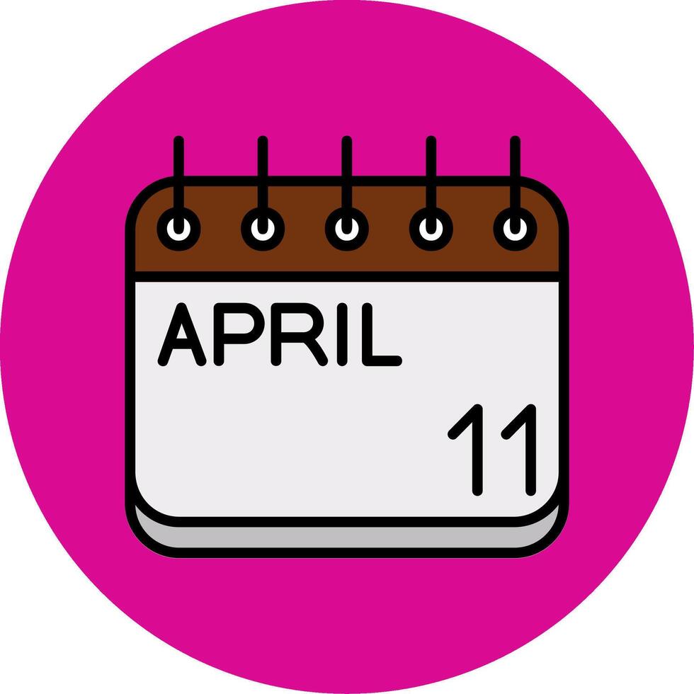 April Filled Multi Circle Icon vector