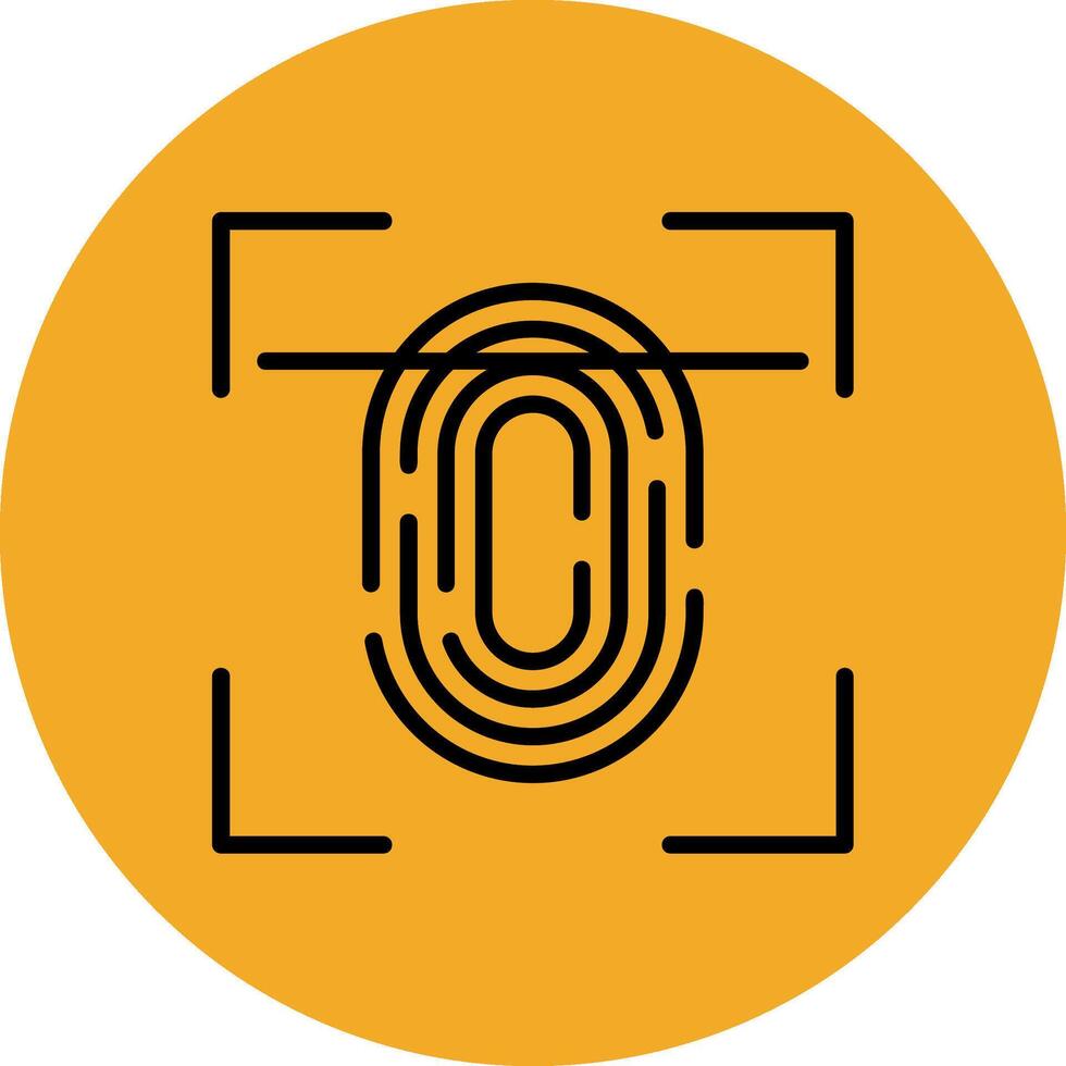 Fingerprint Scan Filled Multi Circle Icon vector