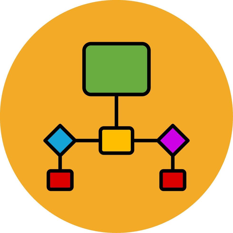 Flowchart Filled Multi Circle Icon vector