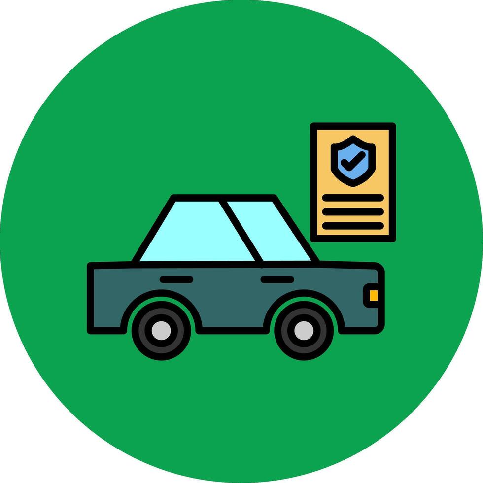 Car Insurance Filled Multi Circle Icon vector