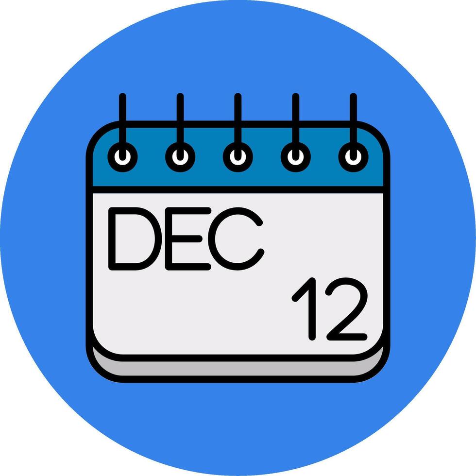 December Filled Multi Circle Icon vector