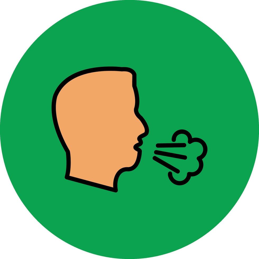 Dry Cough Filled Multi Circle Icon vector