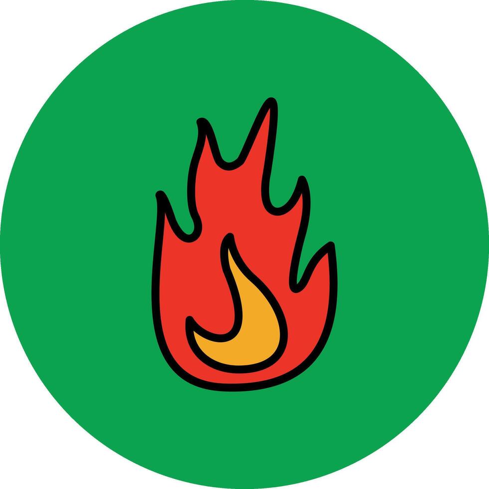 Fire Filled Multi Circle Icon vector