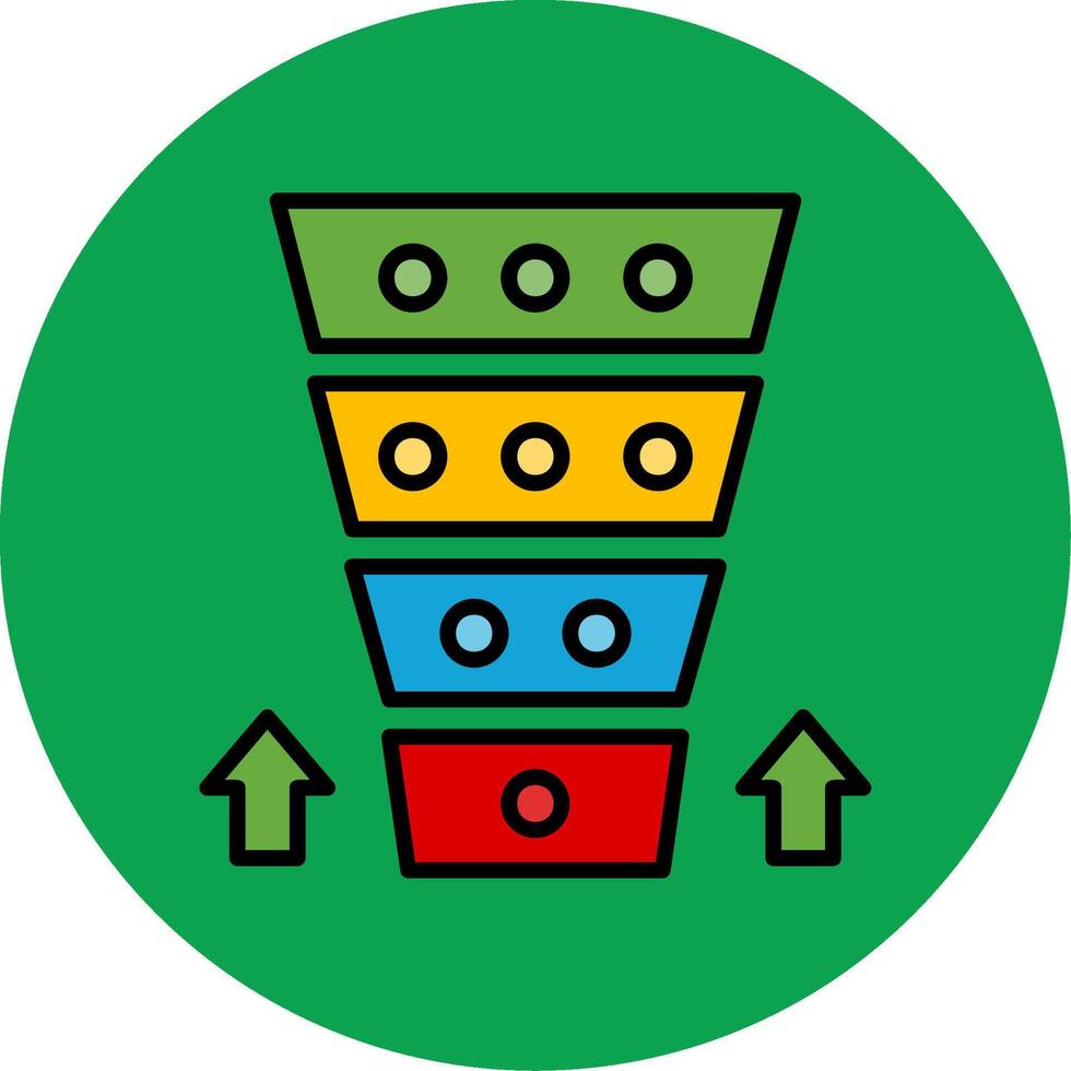 Funnel Chart Filled Multi Circle Icon vector