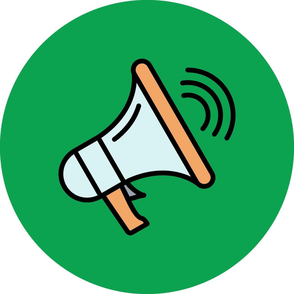 Mega Phone Filled Multi Circle Icon vector