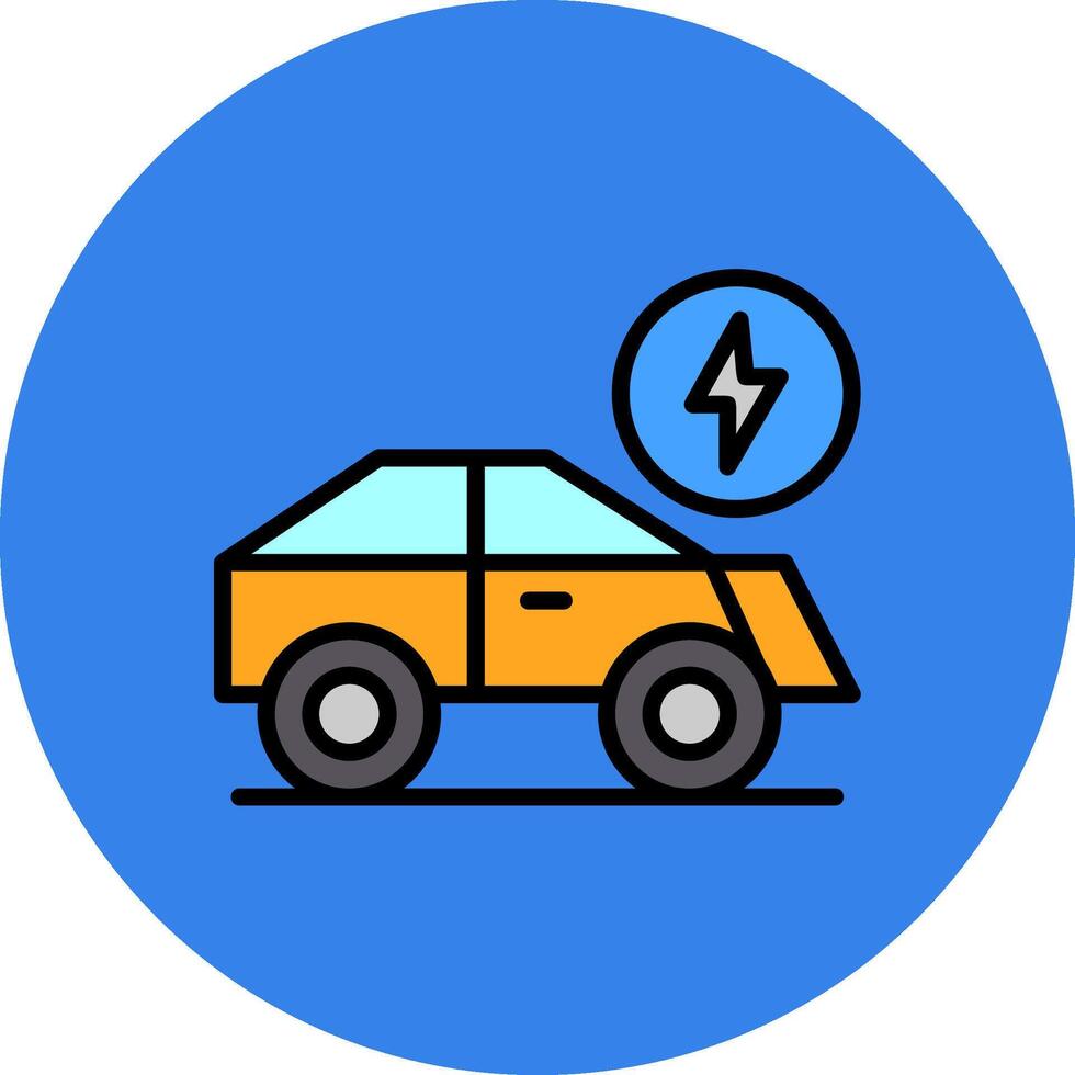 Electric Car Filled Multi Circle Icon vector
