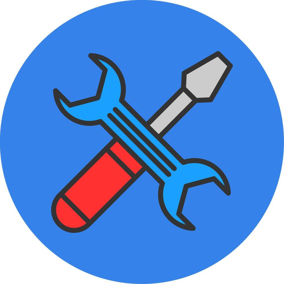Tools Filled Multi Circle Icon vector