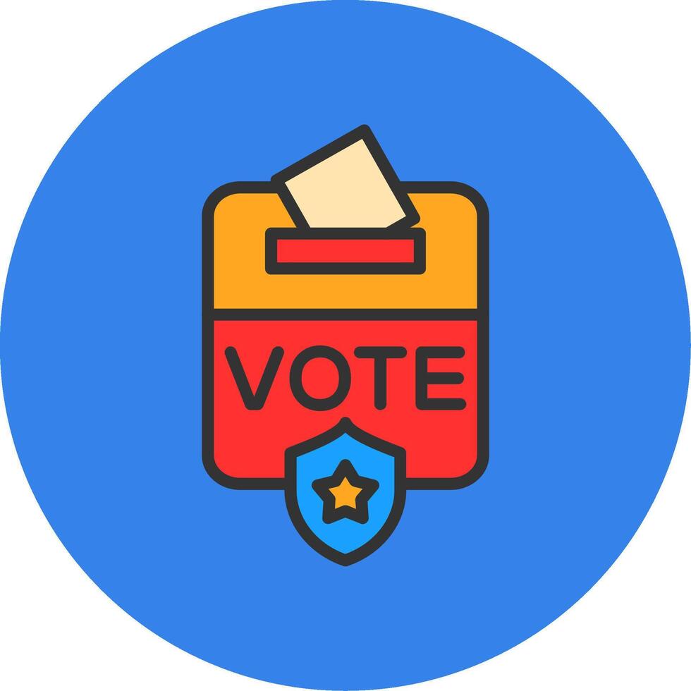Voting Box Filled Multi Circle Icon vector