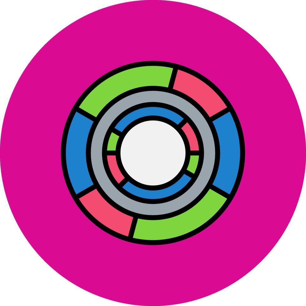 Chart Filled Multi Circle Icon vector