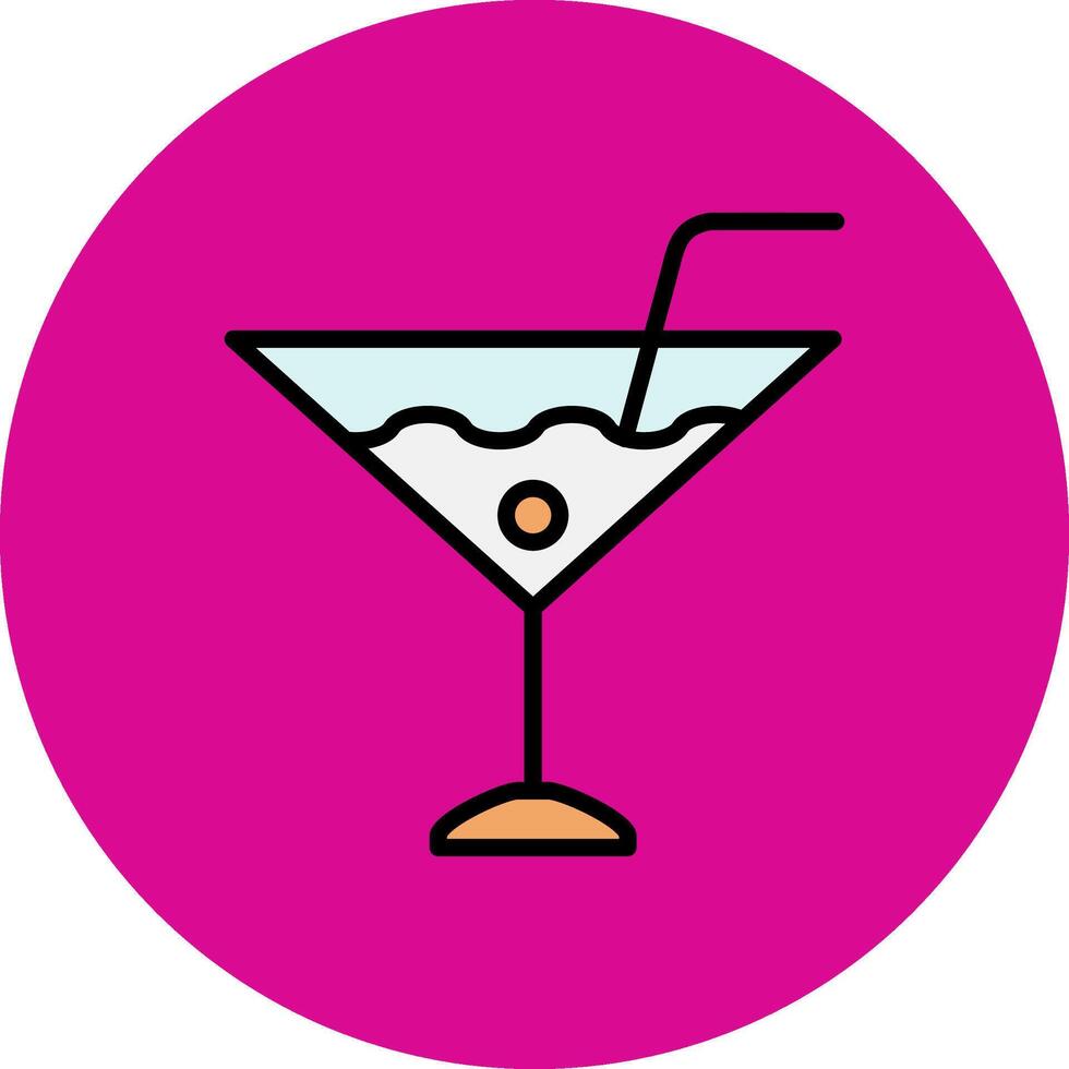 Martini Filled Multi Circle Icon vector