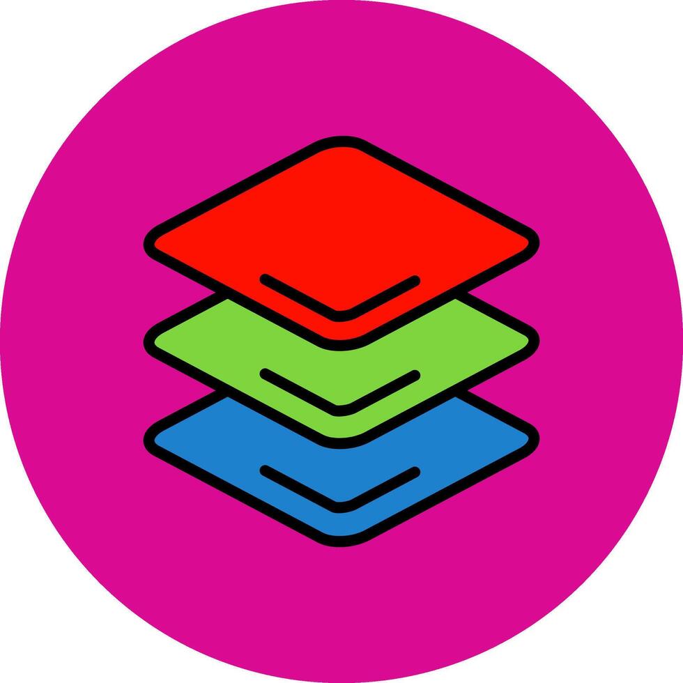 Layers Filled Multi Circle Icon vector
