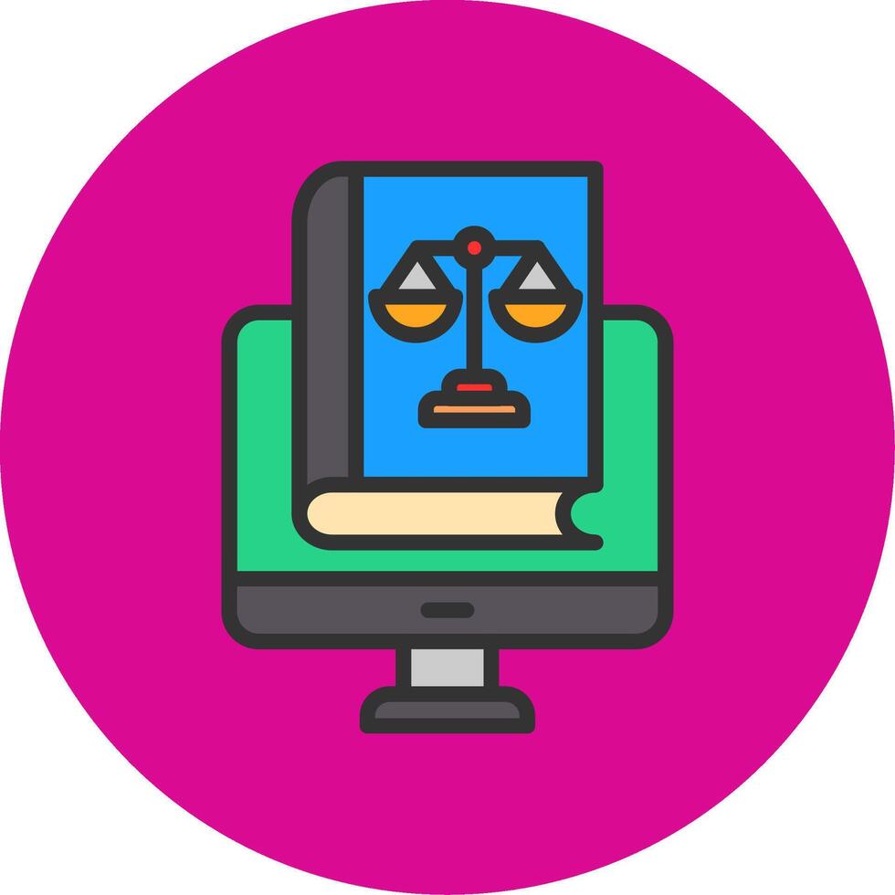 Online Book Filled Multi Circle Icon vector